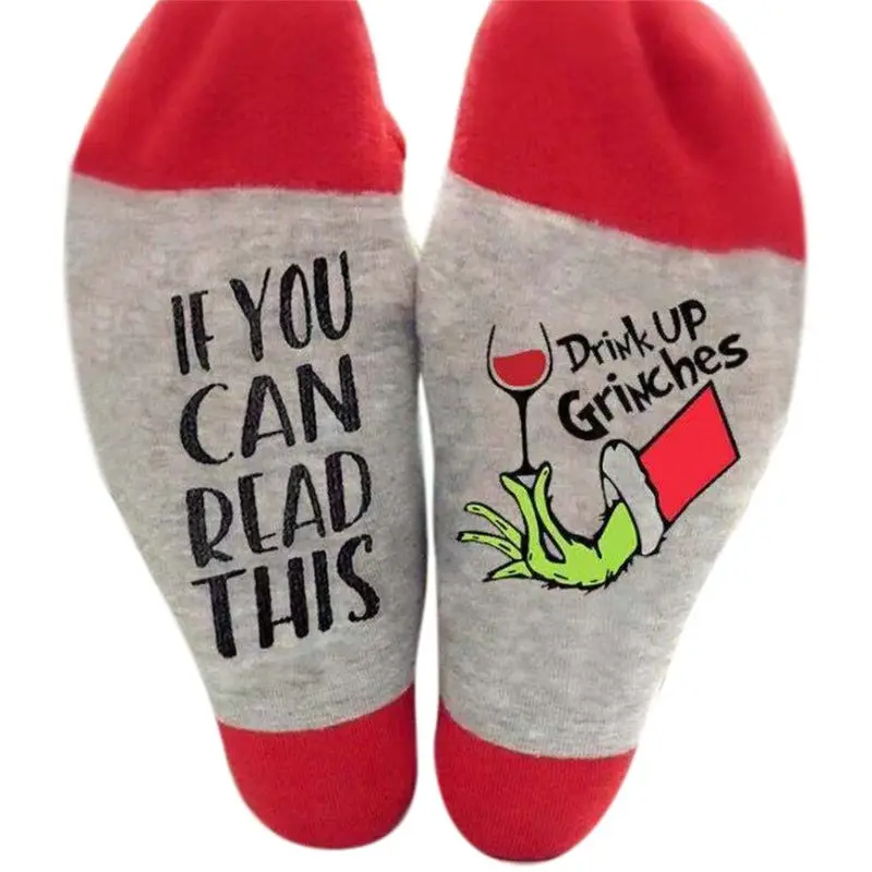 Unisex Christmas Novelty Crew Socks Drink Up Grinches Letters Tube Hosiery Gifts 649C
Unisex Christmas Novelty Crew Socks Drink Up Grinches Letters Tube Hosiery Gifts 649C