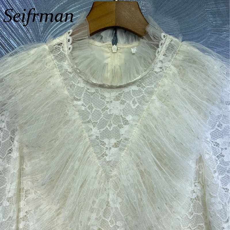 Seifrmann Women Summer Fashion DesignerParty A-Line Dress Lantern Sleeve Lace Ruffles Dot Black Printed Ladies Short Dresses
Seifrmann Women Summer Fashion DesignerParty A-Line Dress Lantern Sleeve Lace Ruffles Dot Black Printed Ladies Short Dresses