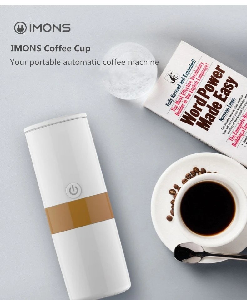 IMONS CP001 Portable Capsule Coffee Machine Home Fully Automatic American Mini Small Car Outdoor Travel
IMONS CP001 Portable Capsule Coffee Machine Home Fully Automatic American Mini Small Car Outdoor Travel