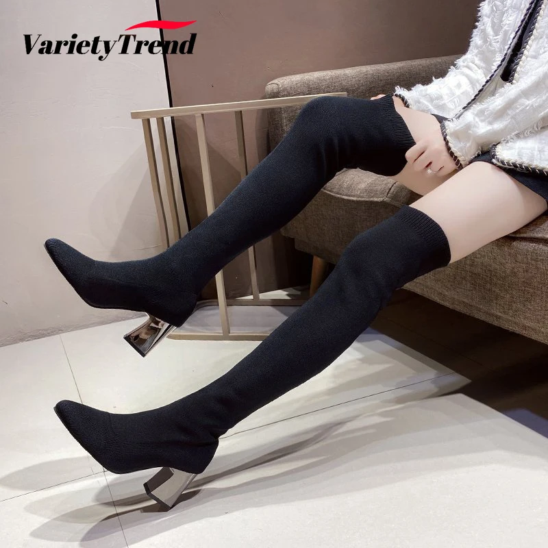 Women Shoes Winter Over-The-Knee Boots Thick-Heeled Knitted Stockings Boots Pointed Toe High-Heeled Boots Botas De Mujer
Women Shoes Winter Over-The-Knee Boots Thick-Heeled Knitted Stockings Boots Pointed Toe High-Heeled Boots Botas De Mujer