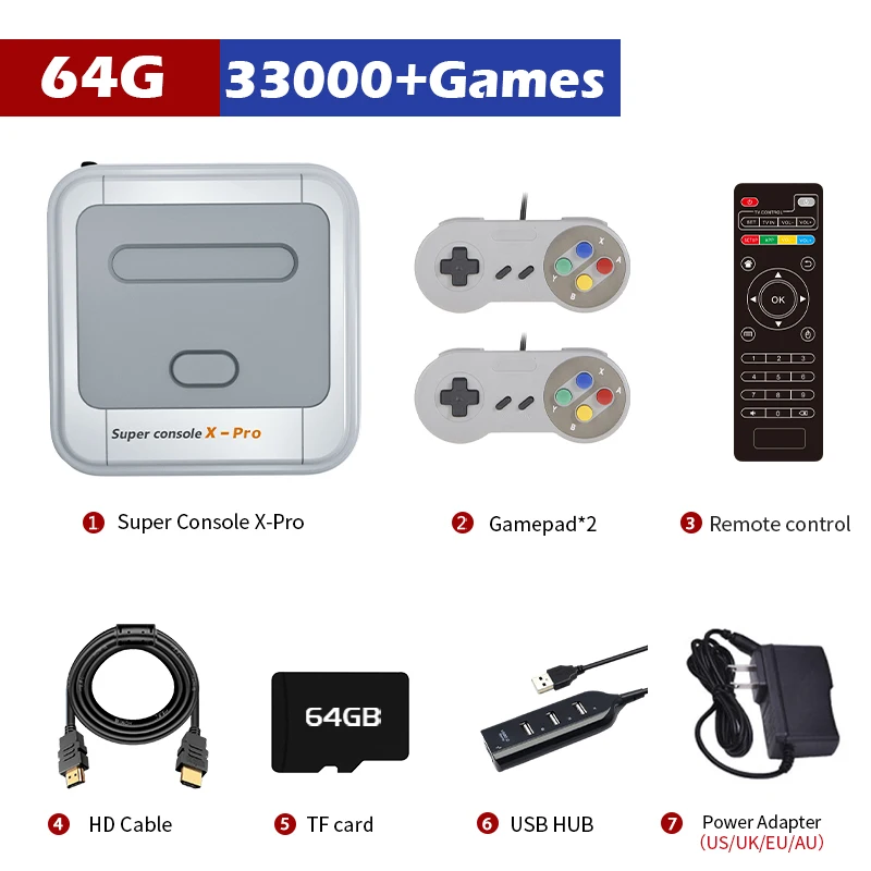 Super Console X Pro Retro Video Game Consoles TV Box Games For PSP/PS1/N64/DC HD WiFi Output Dual System Built-in 50000+ Games
Super Console X Pro Retro Video Game Consoles TV Box Games For PSP/PS1/N64/DC HD WiFi Output Dual System Built-in 50000+ Games