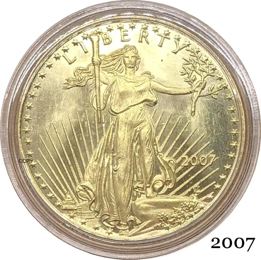 United States Of America Eagle Gold BUllion Brass Metal coins $25 Half Ounce 25 Dollars 2007 Liberty In God We Trust Copy Coin
United States Of America Eagle Gold BUllion Brass Metal coins $25 Half Ounce 25 Dollars 2007 Liberty In God We Trust Copy Coin