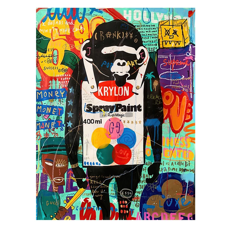 Funny Monkey Street Art Posters And Prints Abstract Animals Graffiti Art Canvas Paintings On the Wall Art Picture Home Decor
Funny Monkey Street Art Posters And Prints Abstract Animals Graffiti Art Canvas Paintings On the Wall Art Picture Home Decor