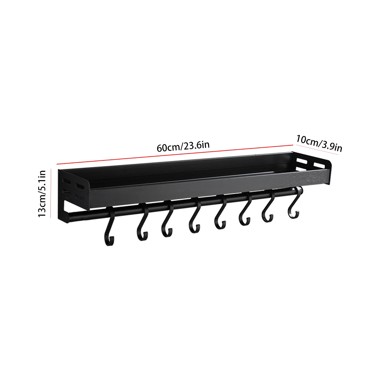 Aluminum Black Rack Storage Multifunctional Shelf Rack Organizer Arrangement for Home Kitchen Counter With 8 Hooks
Aluminum Black Rack Storage Multifunctional Shelf Rack Organizer Arrangement for Home Kitchen Counter With 8 Hooks