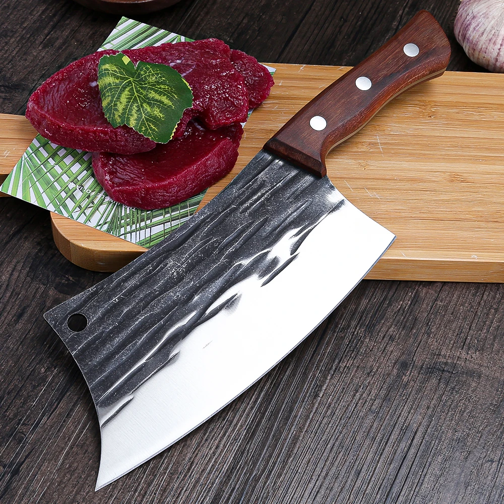 

Штамповочный нож для мяса 5cr15, кованый резец из высокоуглеродистой нержавеющей стали, 8 дюймов, для шеф-повара, барбекю, рыбы, нарезки овощей