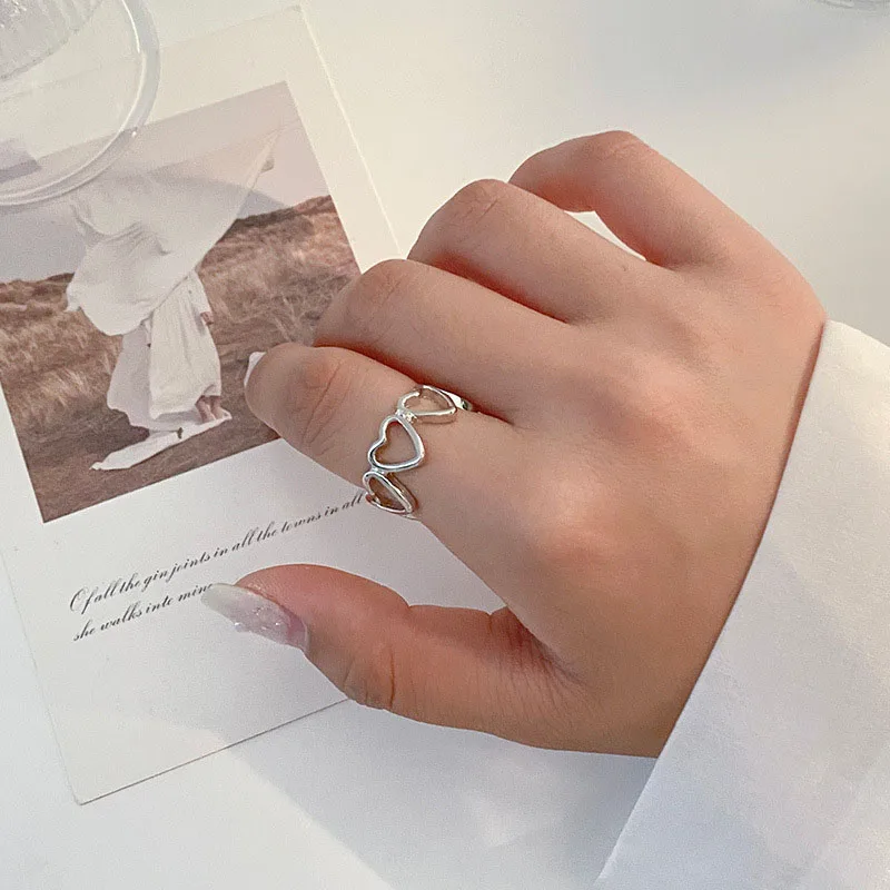 Silver Color Hollowed-out Heart Shape Open Ring Design Cute Fashion Love Jewelry Women Girl Child Gifts Adjustable Temperament
Silver Color Hollowed-out Heart Shape Open Ring Design Cute Fashion Love Jewelry Women Girl Child Gifts Adjustable Temperament