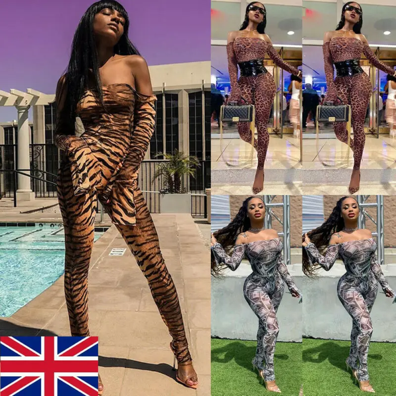 Women Ladies Sexy Leopard Print Off Shoulder Long Sleeve Slim Bodycon Long Jumpsuit Rompers Clubwear
Women Ladies Sexy Leopard Print Off Shoulder Long Sleeve Slim Bodycon Long Jumpsuit Rompers Clubwear