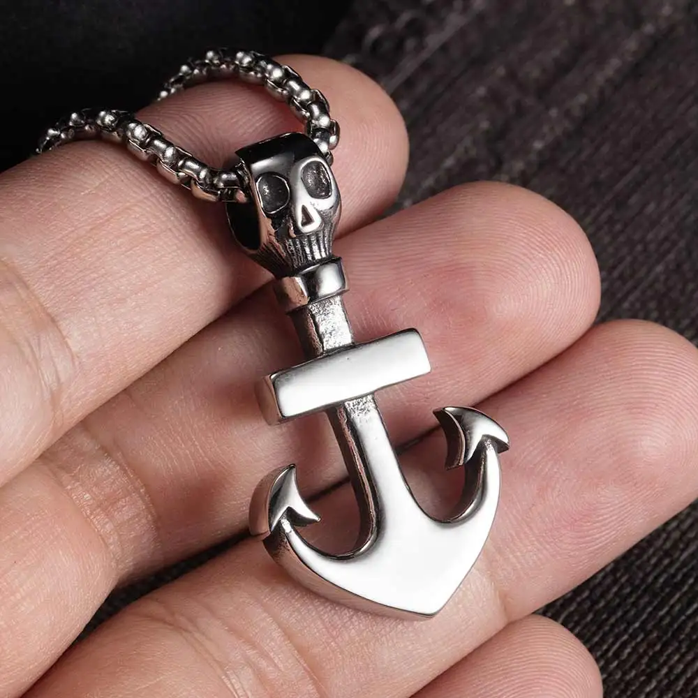 JHSL Skull + Anchor Men Necklace Pendant Stainless Steel Silver Color Fashion Jewelry Gift Wholesale New Arrivla 2021
JHSL Skull + Anchor Men Necklace Pendant Stainless Steel Silver Color Fashion Jewelry Gift Wholesale New Arrivla 2021