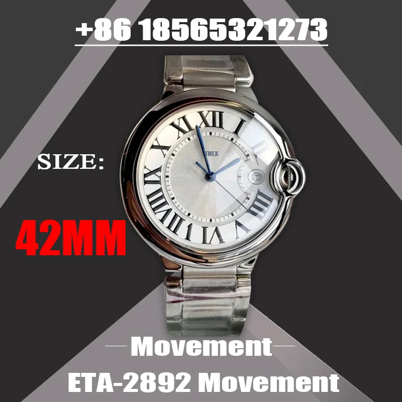 

Replica Men's Watches Automatic Movement 42MM Silver V6 Factory 1:1 AAA Replica Watch For Men
