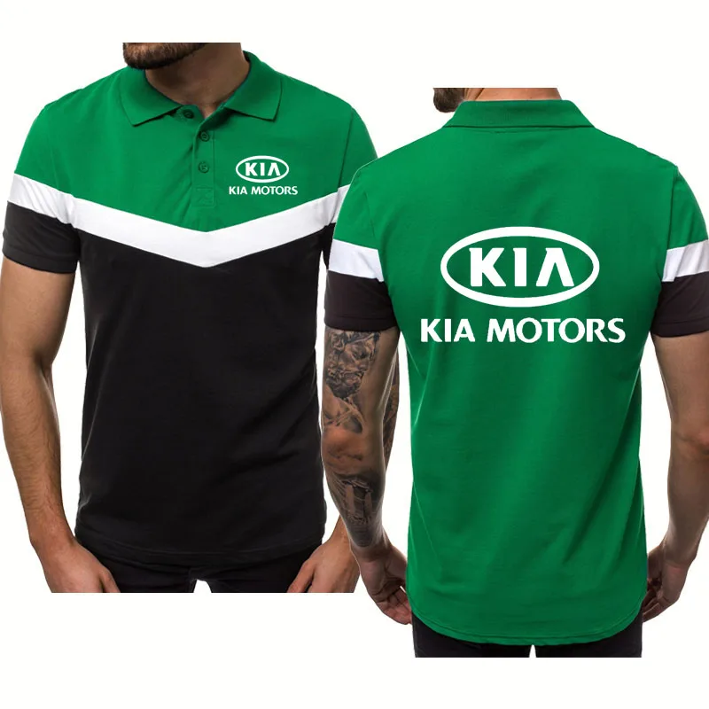 Men's short sleeve KIA Logo printing Fashion Summer polo shirt Cotton lapel Hip hop high quality V-splicing Men's tops
Men's short sleeve KIA Logo printing Fashion Summer polo shirt Cotton lapel Hip hop high quality V-splicing Men's tops