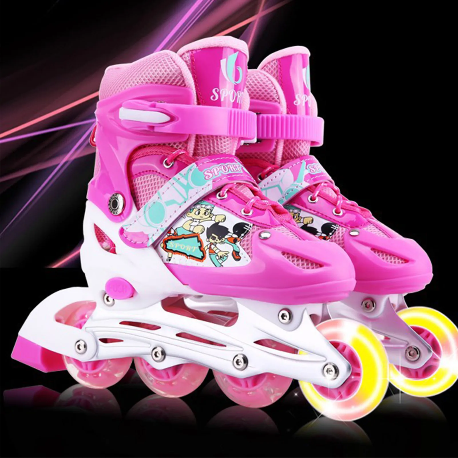 Kids Boys Girls Inline Skates Flash Wheel Free Skating Shoes Comfort Adjustable 26-41 for Beginners Flat 4-wheel Roller Skates
Kids Boys Girls Inline Skates Flash Wheel Free Skating Shoes Comfort Adjustable 26-41 for Beginners Flat 4-wheel Roller Skates