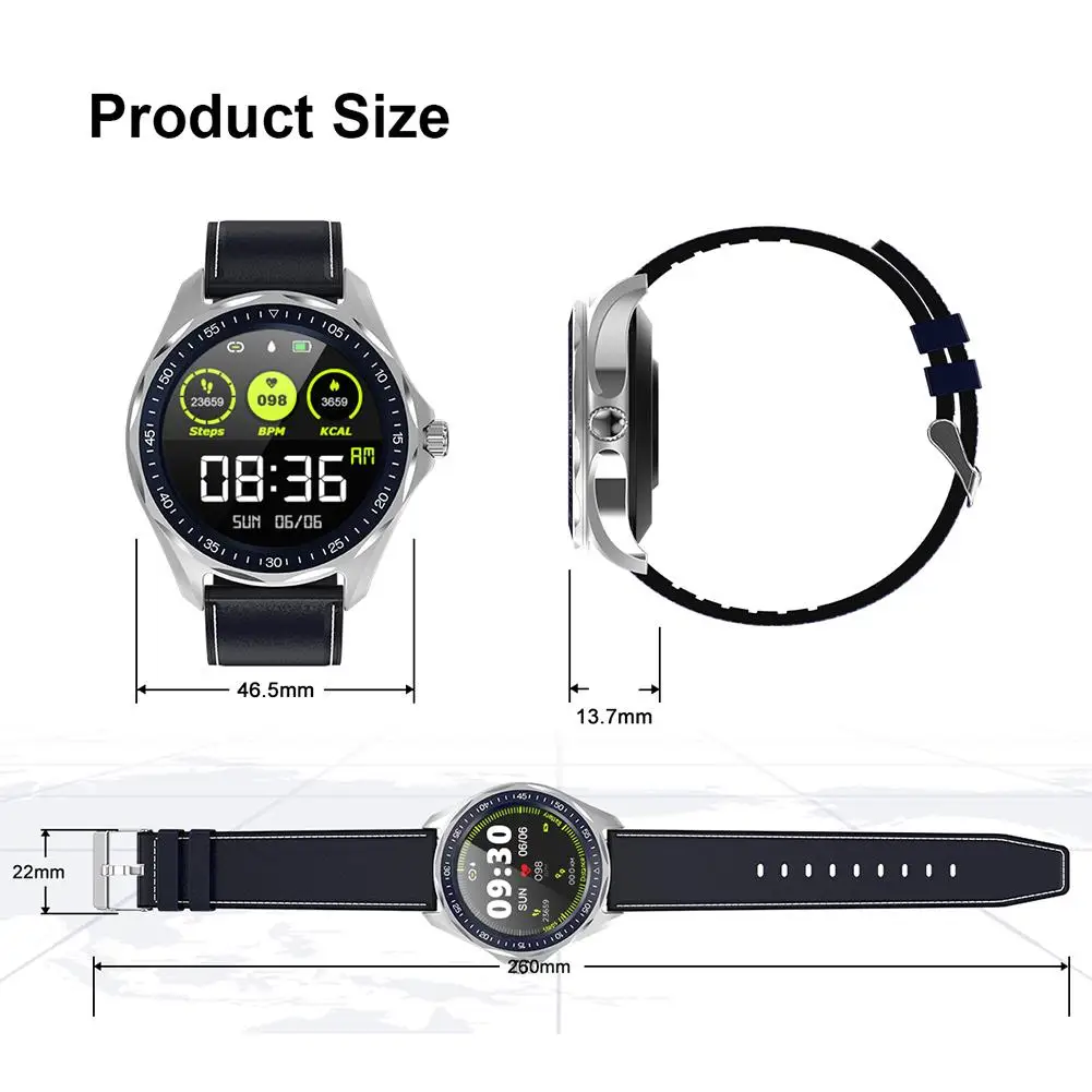 Мужские умные часы SENBONO S09 1 3 дюймовый круглый сенсорный экран Bluetooth IP68