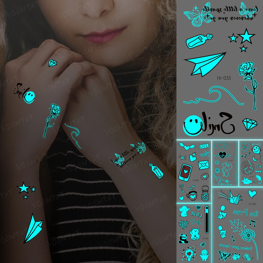 Luminous Tatto Flower Butterfly Bottle Star Waterproof Temporary Tattoo Sticker Finger Face Small Fake Tatoo Men Women
Luminous Tatto Flower Butterfly Bottle Star Waterproof Temporary Tattoo Sticker Finger Face Small Fake Tatoo Men Women