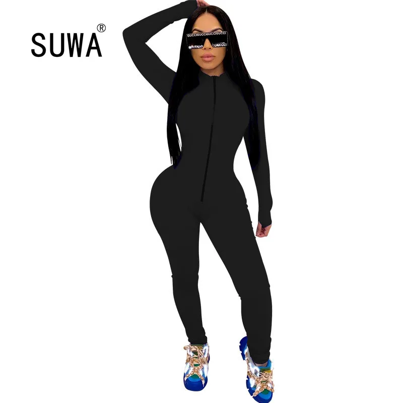 Neon Solid Front Zipper Skinny Jumpsuit for Women Mock Neck Long Sleeve Slim Fit Bodysuit Moto Biker Femme Fitness Long Rompers
Neon Solid Front Zipper Skinny Jumpsuit for Women Mock Neck Long Sleeve Slim Fit Bodysuit Moto Biker Femme Fitness Long Rompers