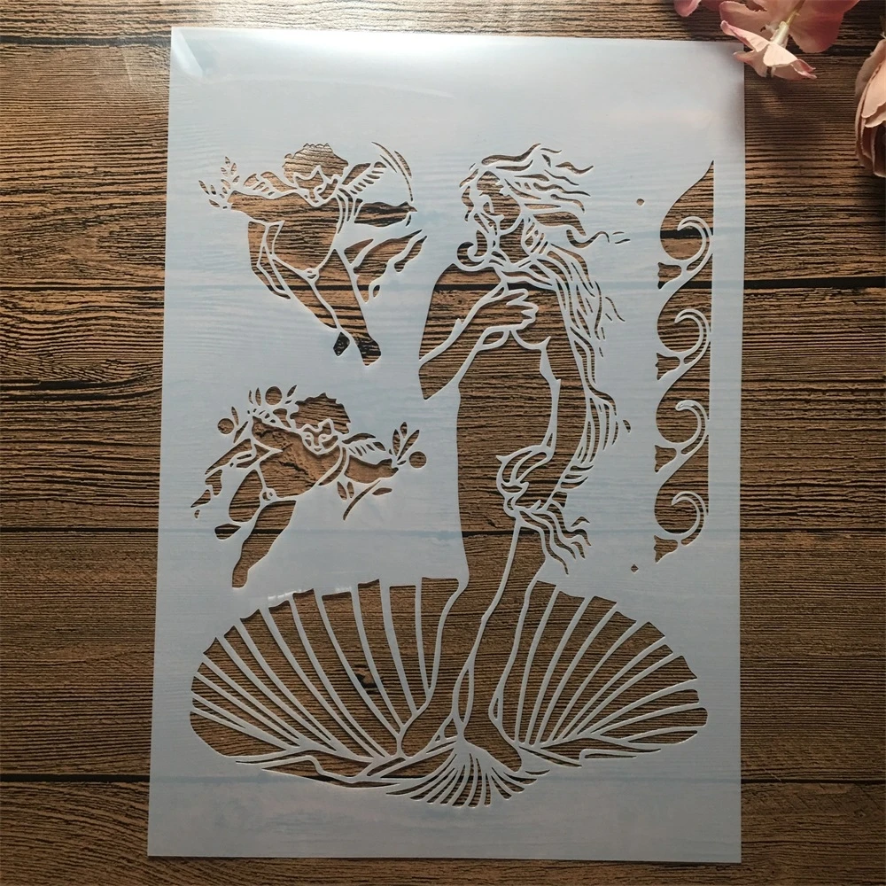 A4 29cm Shelll Angel Goddess DIY Layering Stencils Wall Painting Scrapbook Embossing Hollow Embellishment Printing Lace Ruler
A4 29cm Shelll Angel Goddess DIY Layering Stencils Wall Painting Scrapbook Embossing Hollow Embellishment Printing Lace Ruler