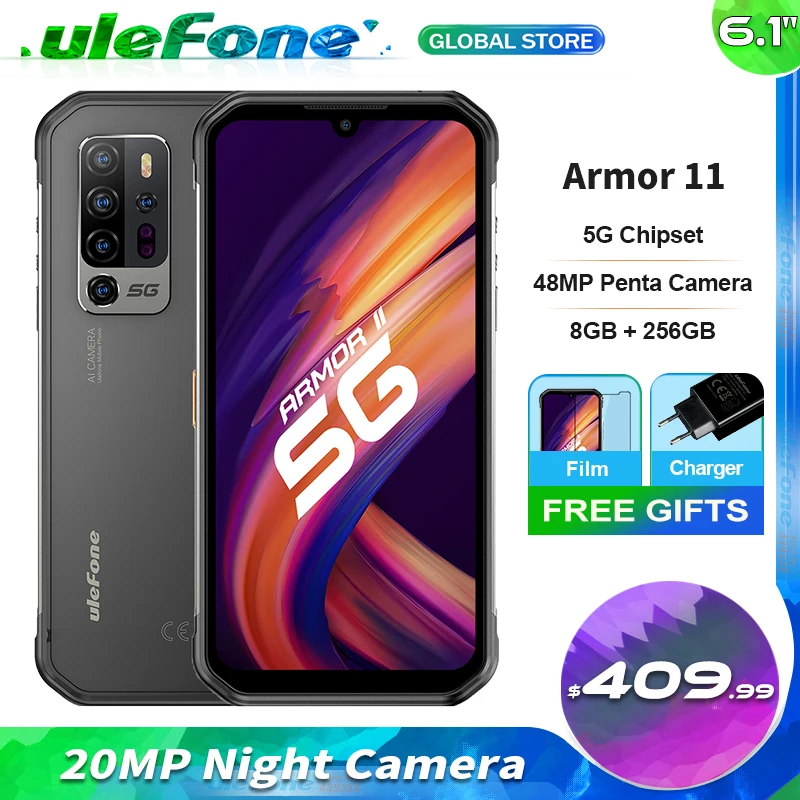 Чехол накладка Ulefone Armor 11 смартфон Dimensity 800 8 Гб Оперативная память 256 ГБ Встроенная
