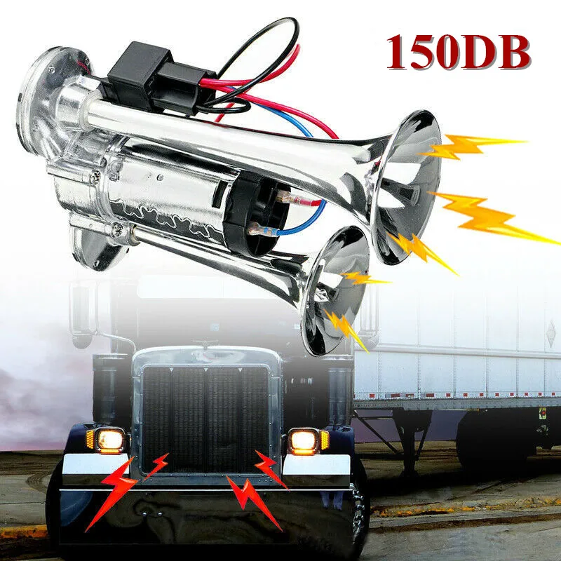 150DB 12V Dual Trumpets Super Loud Car Electric Horn Truck Boat Train Speaker
150DB 12V Dual Trumpets Super Loud Car Electric Horn Truck Boat Train Speaker