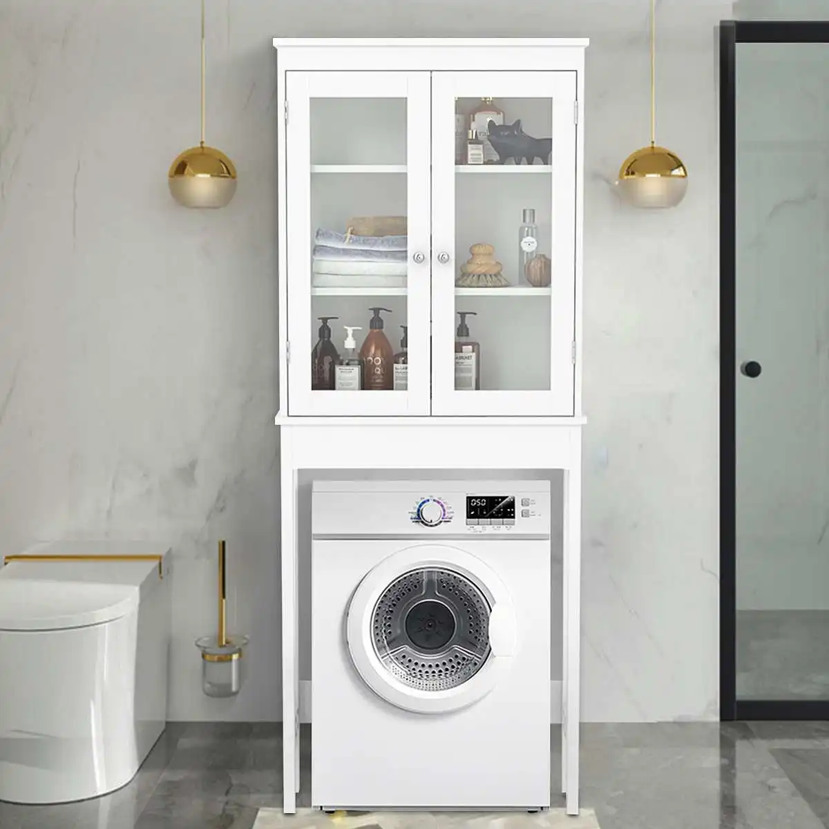 3 Layers Bathroom Cabinet Over-The-Toilet/Washing machine Bathroom Furniture White Cupboard Shelf Tissue Storage Rack Holders
3 Layers Bathroom Cabinet Over-The-Toilet/Washing machine Bathroom Furniture White Cupboard Shelf Tissue Storage Rack Holders