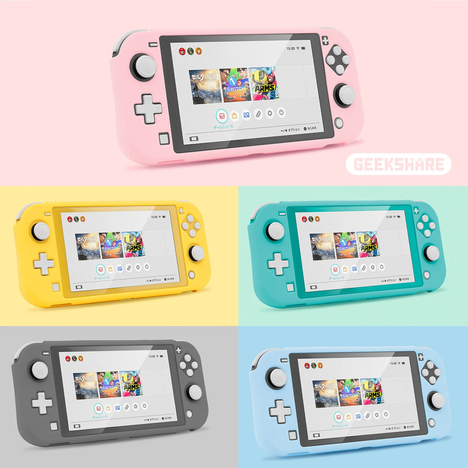 Защитный чехол для Nintendo switch lite, пятицветный защитный чехол, игровые аксессуары для Nintendo
Защитный чехол для Nintendo switch lite, пятицветный защитный чехол, игровые аксессуары для Nintendo