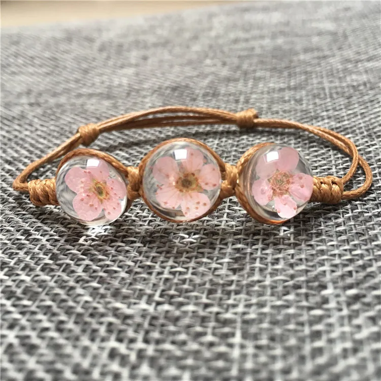 Dried Flower Bracelet for Women Fashion Woven Bracelet Female Charm Bangles Trendy Glass Ball Flower Gypsophila Pendant Jewelry
Dried Flower Bracelet for Women Fashion Woven Bracelet Female Charm Bangles Trendy Glass Ball Flower Gypsophila Pendant Jewelry