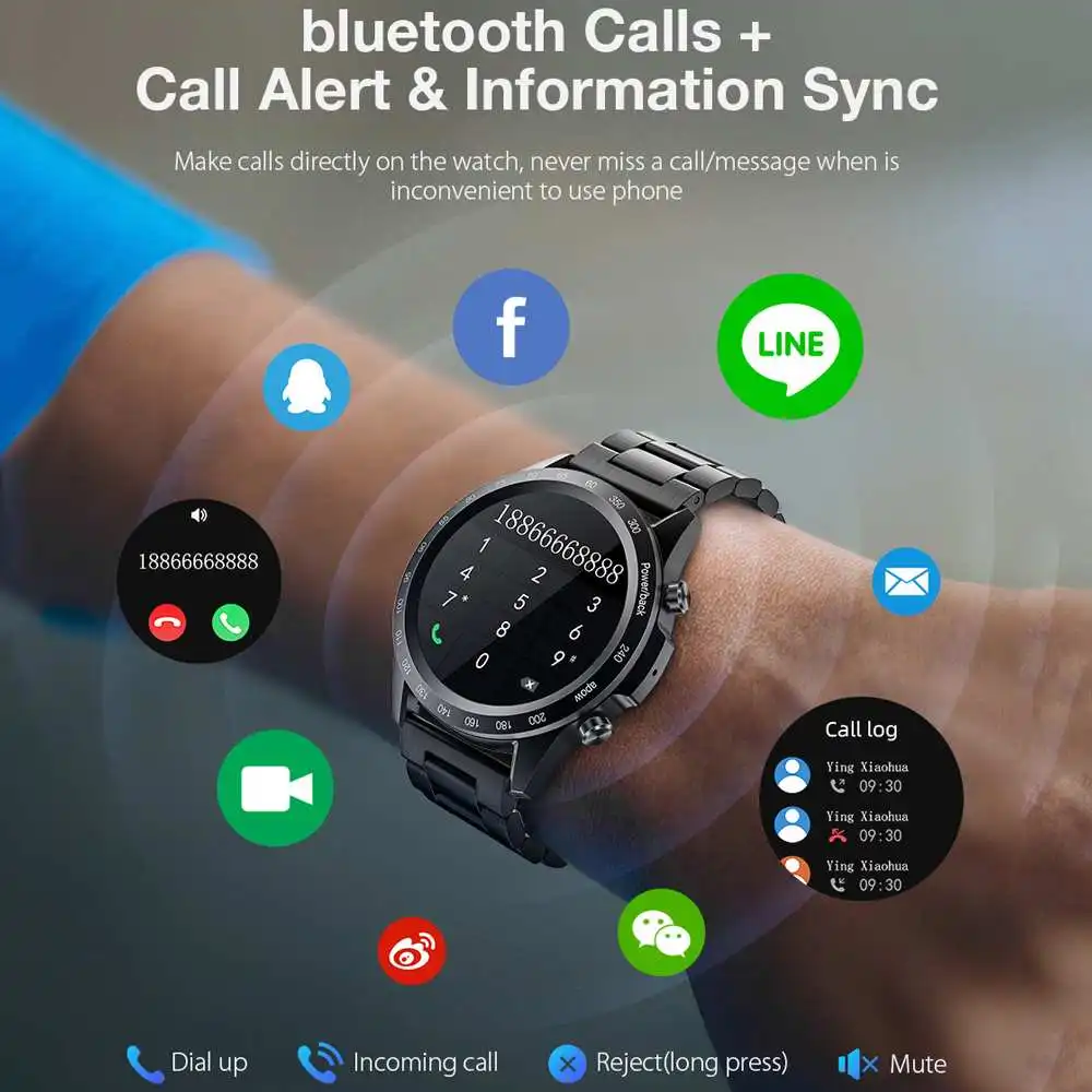 (Независимое воспроизведение музыки) BlitzWolf® BW HL4 Bluetooth Call Смарт часы для мужчин 24 / 7