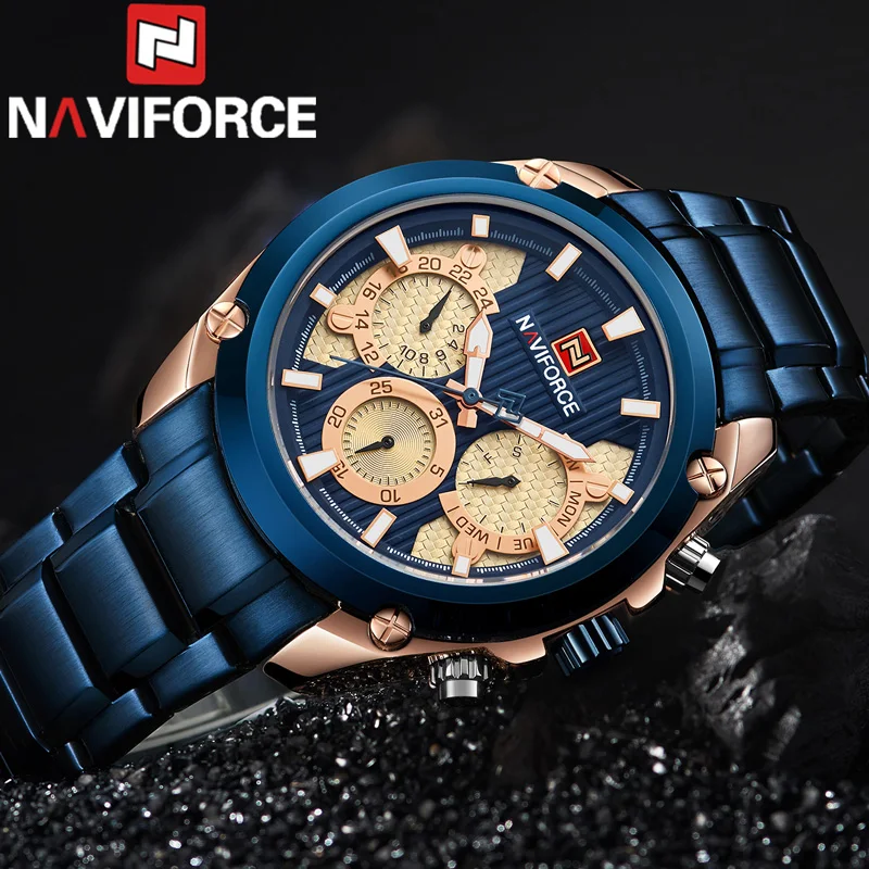 NAVIFORCE мужские наручные часы модные спортивные лучший бренд Роскошные военные