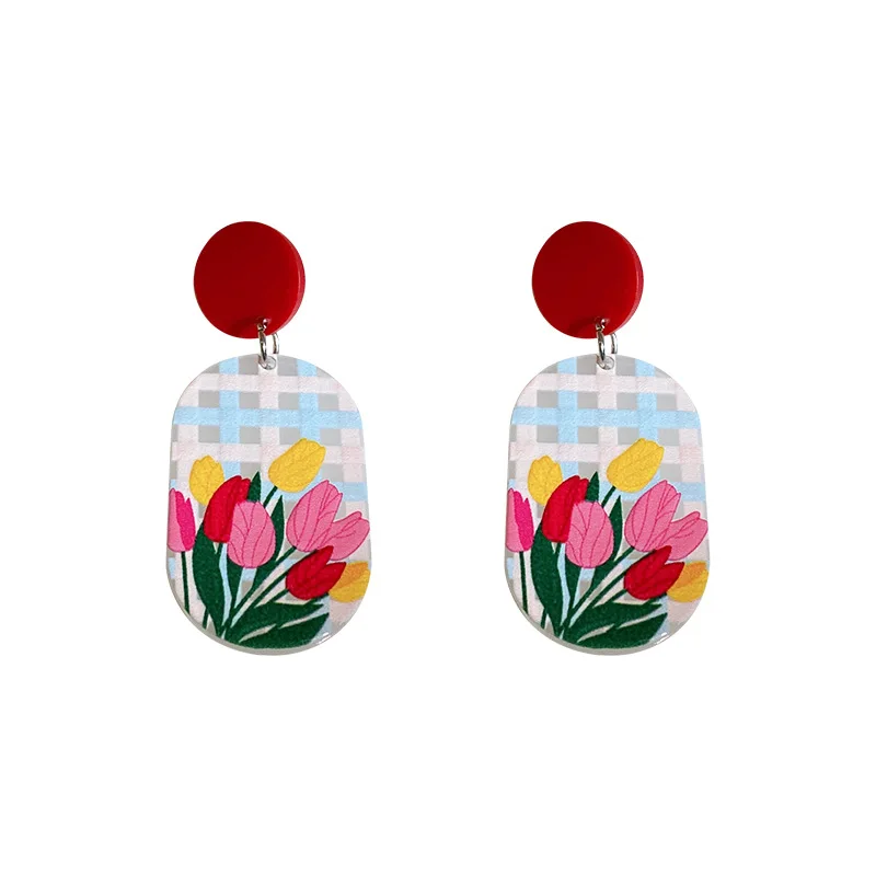 LOVOACC Trendy Flower Printed Arcylic Earrings for Women Female Colorful Tulip Plaid Geometric Hanging Drop Earrings Jewelry
LOVOACC Trendy Flower Printed Arcylic Earrings for Women Female Colorful Tulip Plaid Geometric Hanging Drop Earrings Jewelry