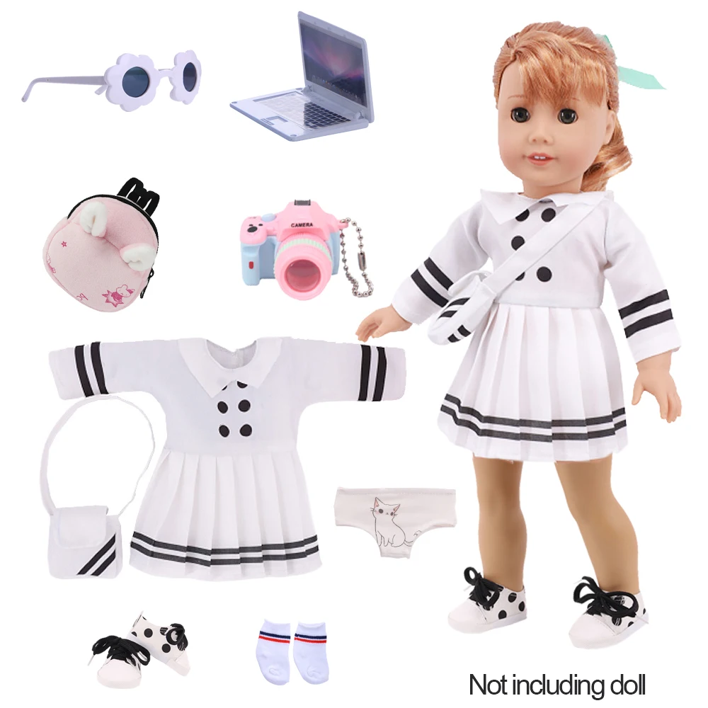 School Uniform BunnyI Bag For 18Inch American&amp43 Cm New Born Baby Reborn Doll Clothes Accessories Girl's Travel Suit Gift Toys |