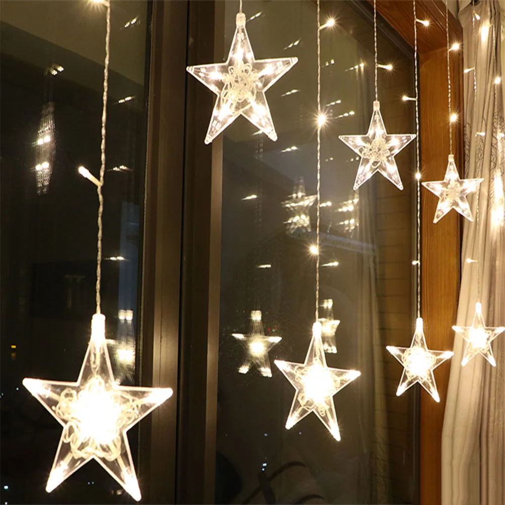2.5M LED Christmas Lights Star Curtain String Light 220V Fairy Light Outdoor Indoor Garland For Party Wedding Holiday Decoration
2.5M LED Christmas Lights Star Curtain String Light 220V Fairy Light Outdoor Indoor Garland For Party Wedding Holiday Decoration