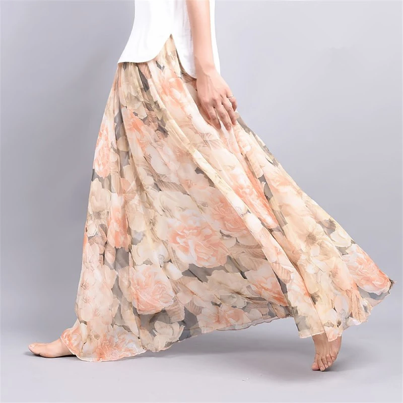 Women Retro Beach Skirt New Elegant Summer Skirt Large Umbrella Bohemian Ankle-Length Lady Print Chiffon Skirt
Women Retro Beach Skirt New Elegant Summer Skirt Large Umbrella Bohemian Ankle-Length Lady Print Chiffon Skirt