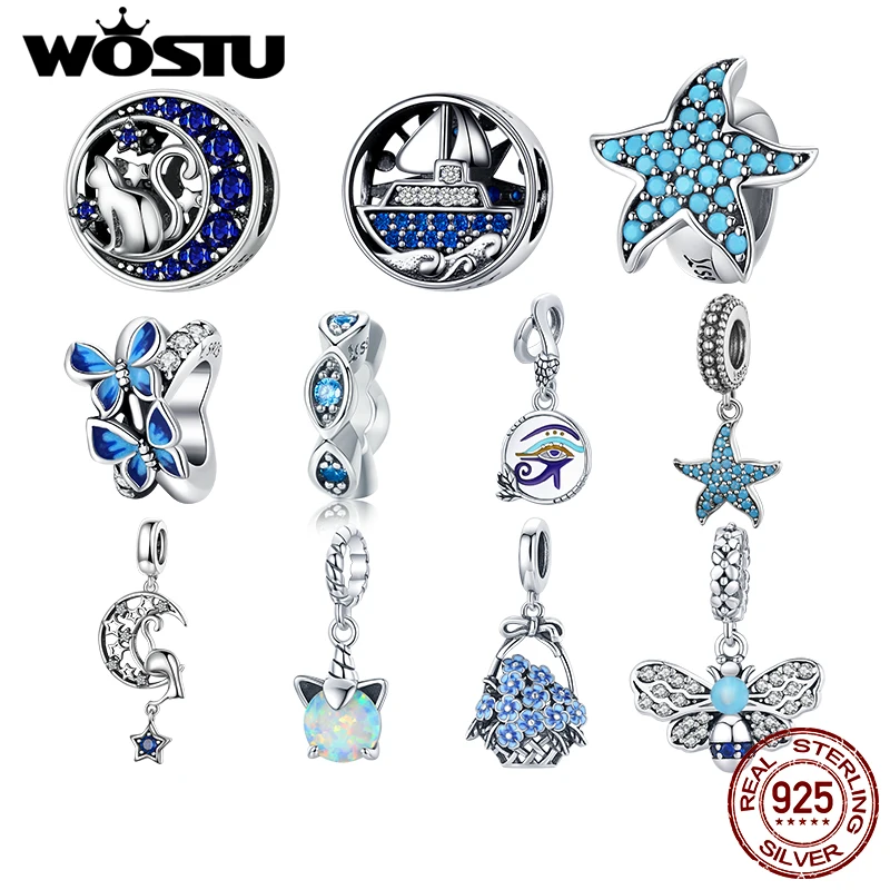 WOSTU Authentic 925 Sterling Silver Zircon Blue Starfish Beads Charms Pendant Fit Bracelets Women DIY Fine Jewelry Gift Making
WOSTU Authentic 925 Sterling Silver Zircon Blue Starfish Beads Charms Pendant Fit Bracelets Women DIY Fine Jewelry Gift Making