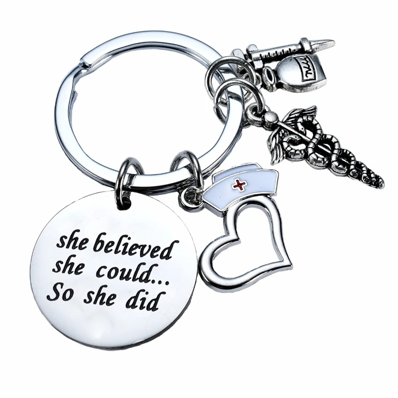 She Believed She Could Heart Shaped Nurse Cap Syringe Doctor Nurse Keychain Snake Shaped Medical Sign Keychain Souvenir
She Believed She Could Heart Shaped Nurse Cap Syringe Doctor Nurse Keychain Snake Shaped Medical Sign Keychain Souvenir