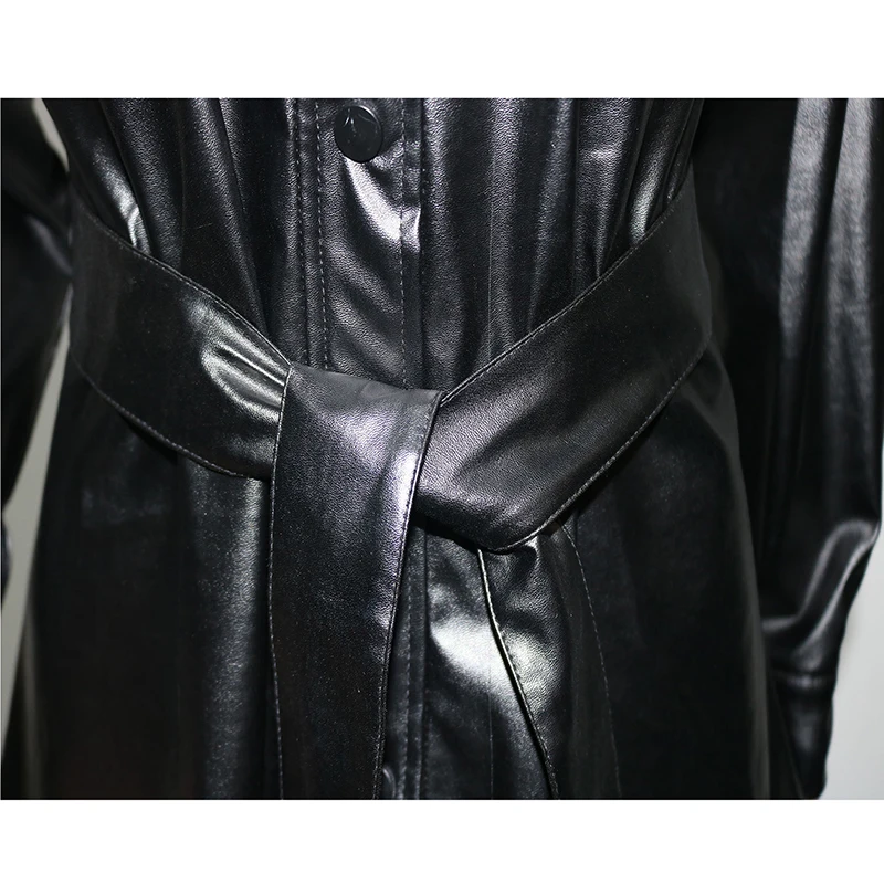 Black PU Button Turn-Down Collar Long Sleeves Jacket with Sashes New Arrival Autumn Women Tops High Street Style Outfits
Black PU Button Turn-Down Collar Long Sleeves Jacket with Sashes New Arrival Autumn Women Tops High Street Style Outfits