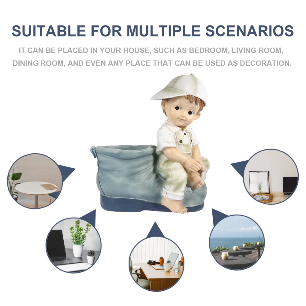 Cartoon Boy Decor Resin Succulents Pot Miniature Ornament for Yard Garden
Cartoon Boy Decor Resin Succulents Pot Miniature Ornament for Yard Garden