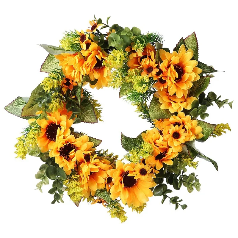 Sunflower Wreath - 18 - Inches Front Door Wreath, Wreath With Yellow Sunflower And Green Leaves For Front Door Indoor
Sunflower Wreath - 18 - Inches Front Door Wreath, Wreath With Yellow Sunflower And Green Leaves For Front Door Indoor