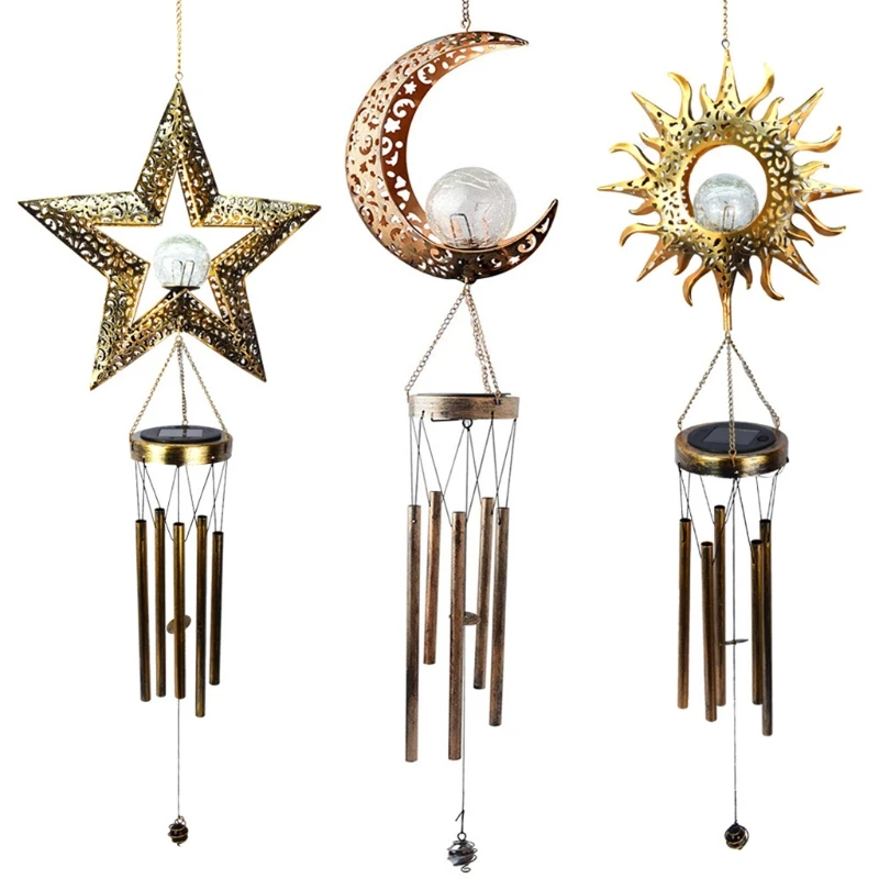 Solar Moon Wind Chime,Moon Crack Glass Ball,Warm Led Light Wind Chime Suitable for Garden Lawn, Metal Commemorative Gift
Solar Moon Wind Chime,Moon Crack Glass Ball,Warm Led Light Wind Chime Suitable for Garden Lawn, Metal Commemorative Gift