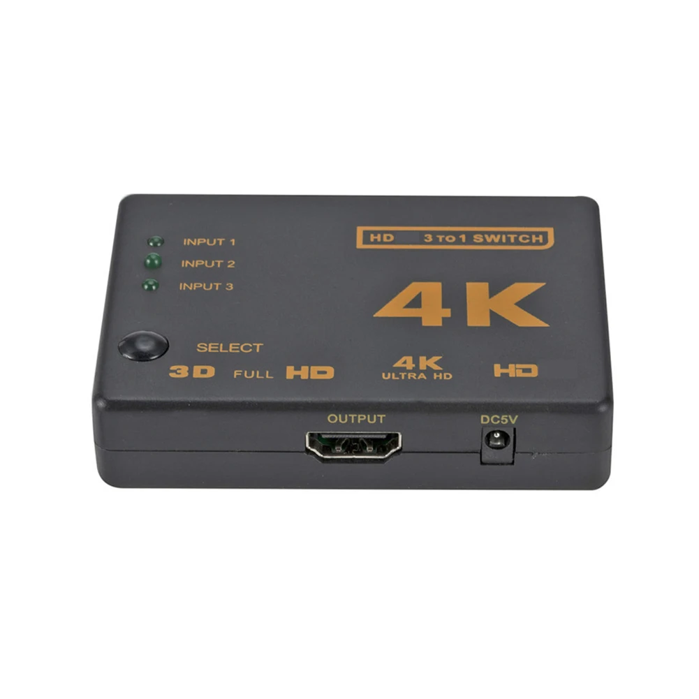 Коммутатор HDMI, 4K, 3x1, 3 входа, 1 выход, совместимый с HDMI 1,4, селектор переключателей для PS3, HD TV, Xbox/PS4/PS5
Коммутатор HDMI, 4K, 3x1, 3 входа, 1 выход, совместимый с HDMI 1,4, селектор переключателей для PS3, HD TV, Xbox/PS4/PS5