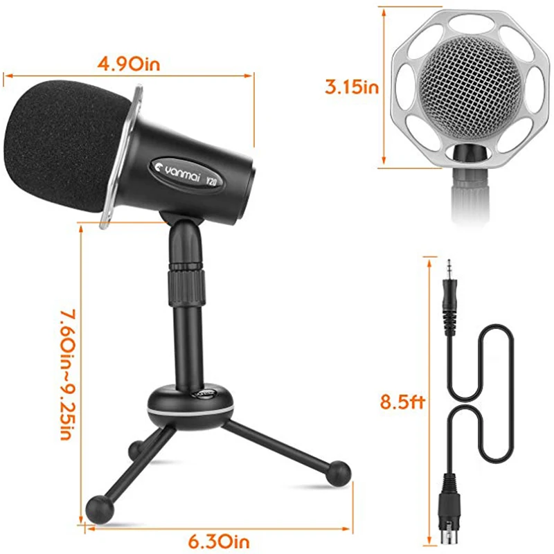 FELYBY Y20 Condenser Podcast 3.5mm Jack Plug & Play Microphone for Vlogging/YouTube/Studio Recording/Skype/Stream/Voice Over
FELYBY Y20 Condenser Podcast 3.5mm Jack Plug & Play Microphone for Vlogging/YouTube/Studio Recording/Skype/Stream/Voice Over