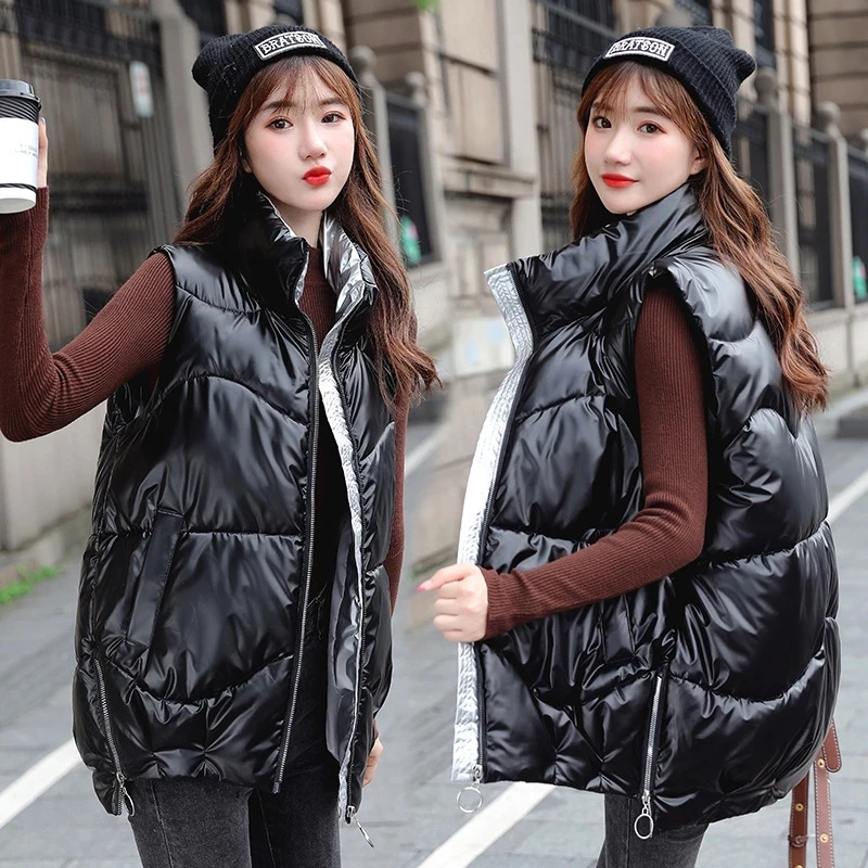 Fashion Winter Down Cotton Vest Jackets Women Stand Collar Warm Coat Short Waistcoat Zipper Cotton Womens Parkas Vest For Female
Fashion Winter Down Cotton Vest Jackets Women Stand Collar Warm Coat Short Waistcoat Zipper Cotton Womens Parkas Vest For Female