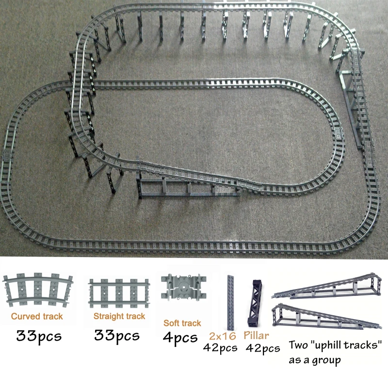 City Train Flexible Tracks trein double layer Track Rail Straight Curved Rails Compatible all brands Building Block Brick Model
City Train Flexible Tracks trein double layer Track Rail Straight Curved Rails Compatible all brands Building Block Brick Model