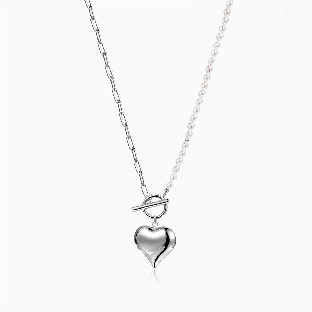 European and American Fashion Niche Long Stitching Buckle Fresh Water Pearl Heart Pendant Necklace Female Fashion
European and American Fashion Niche Long Stitching Buckle Fresh Water Pearl Heart Pendant Necklace Female Fashion
