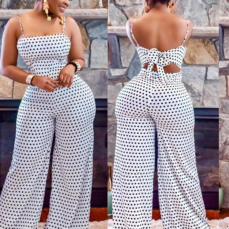 Raisevern Women Sexy Strap Jumpsuit Sleeveless Polka Dot Wide Leg Romper Ladies Casual Slim Playsuit Holiday Party Wear Summer
Raisevern Women Sexy Strap Jumpsuit Sleeveless Polka Dot Wide Leg Romper Ladies Casual Slim Playsuit Holiday Party Wear Summer