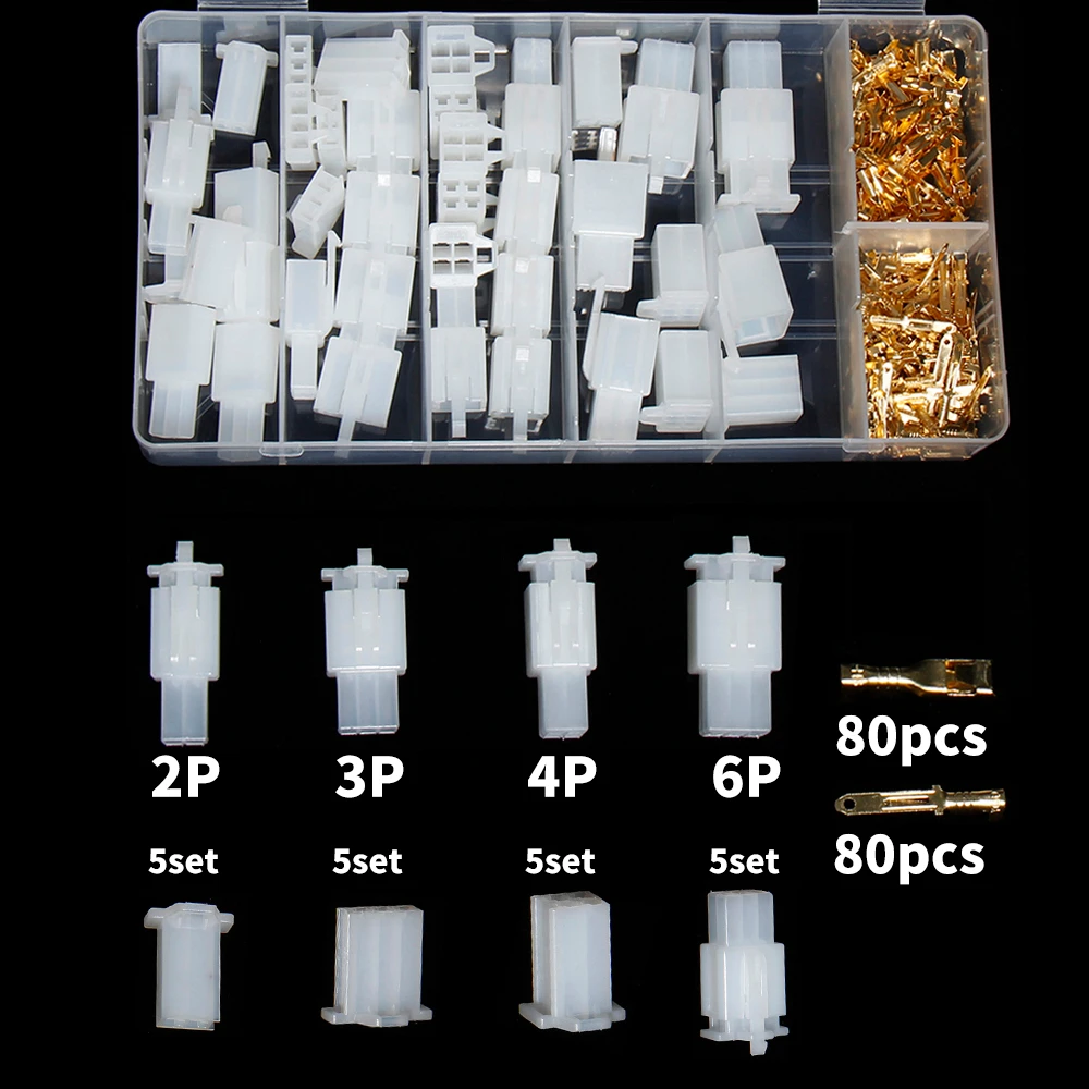 380Pcs/set Electrical 2 3 4 6 Pin Male Female Terminals Automotive 2.8 plug Kit Boat Car Motorcycle Wire Connector Terminal
380Pcs/set Electrical 2 3 4 6 Pin Male Female Terminals Automotive 2.8 plug Kit Boat Car Motorcycle Wire Connector Terminal
