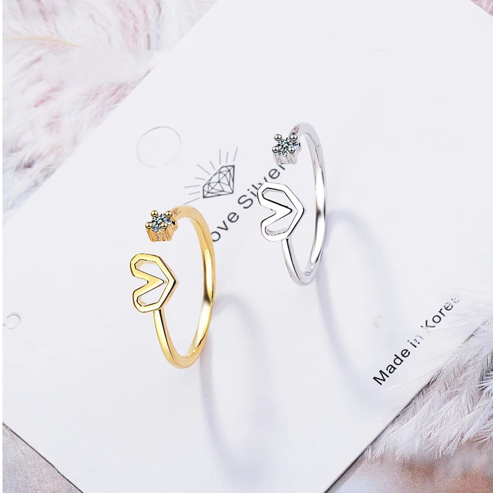 new 925 Sterling Silver New Woman Fashion Jewelry High Quality Four Prong Crystal Zircon Heart Ring Adjustable Size Open Ring
new 925 Sterling Silver New Woman Fashion Jewelry High Quality Four Prong Crystal Zircon Heart Ring Adjustable Size Open Ring