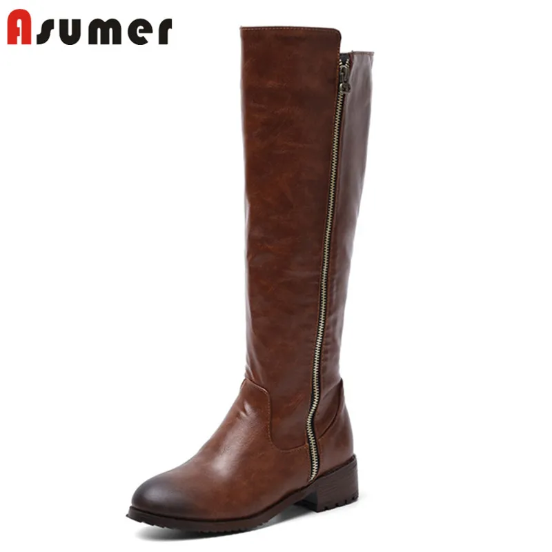 ASUMER 2020 Newest plus size 48 knee high boots women round toe zipper simple autumn winter low heels shoes woman riding boots
ASUMER 2020 Newest plus size 48 knee high boots women round toe zipper simple autumn winter low heels shoes woman riding boots