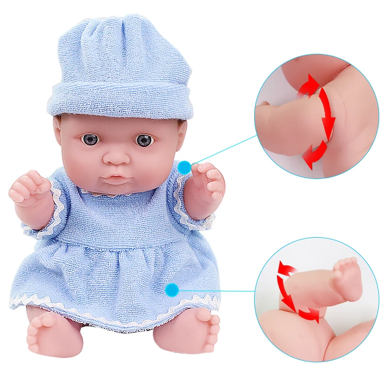 8 дюймов Кукла реборн игрушки Реалистичные куклы Bebe силиконовая резина тело в