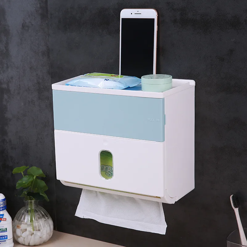 Portable paper box toilet tissue box free punch roll paper tube toilet box waterproof toilet paper holder Toilet paper holder 
Portable paper box toilet tissue box free punch roll paper tube toilet box waterproof toilet paper holder Toilet paper holder