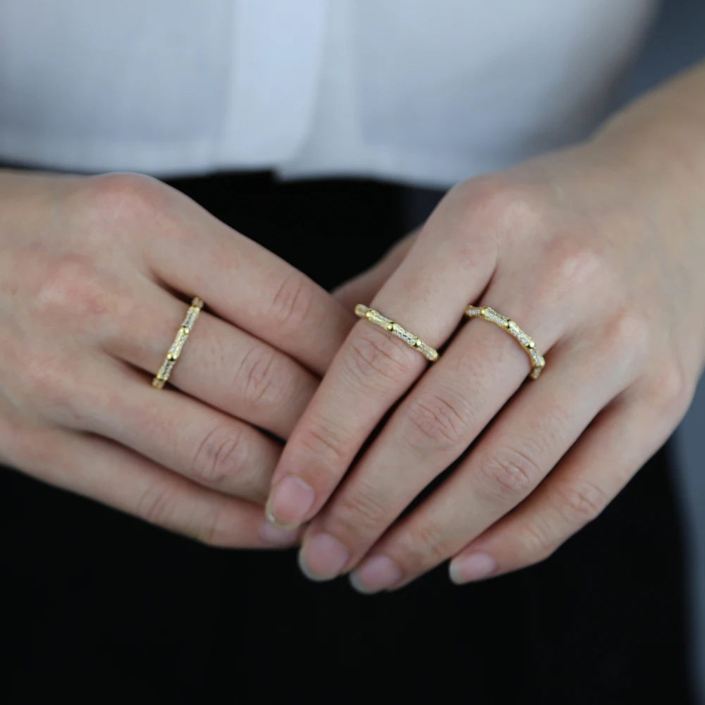 Fashion 100% Real 925 Sterling Silver Rings Wedding Bridal Ring Couple Jewelry Bamboo Shape band Ring with cz paved Jewelry
Fashion 100% Real 925 Sterling Silver Rings Wedding Bridal Ring Couple Jewelry Bamboo Shape band Ring with cz paved Jewelry