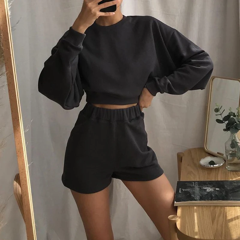 YICIYASpring Solid 2021 Women Tracksuit 2 Piece Seteisure Women's Sportswear Cutting Long Sleeve Top And Shorts Women's Suit
YICIYASpring Solid 2021 Women Tracksuit 2 Piece Seteisure Women's Sportswear Cutting Long Sleeve Top And Shorts Women's Suit