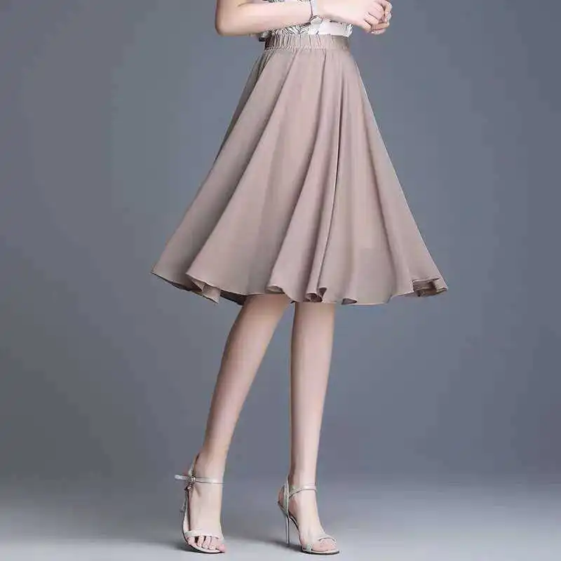 Chiffon Skirt mid length women's summer 2021 new high waist slim A-line swing skirt yarn skirt over Knee Skirt
Chiffon Skirt mid length women's summer 2021 new high waist slim A-line swing skirt yarn skirt over Knee Skirt